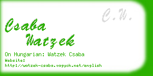 csaba watzek business card